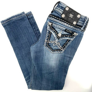 vintage y2k 90's 80's women's miss me‎ size 26 blue denim skinny jeans